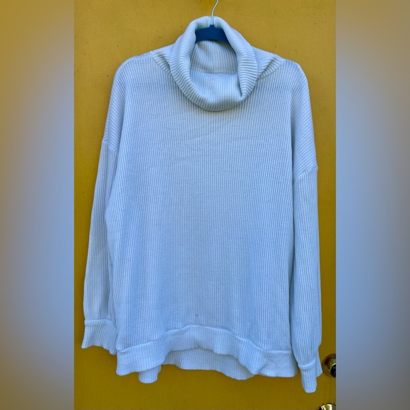 GAP Off White Turtleneck Thermal Relaxed Fit Shirt Large Tall - Picture 7 of 8